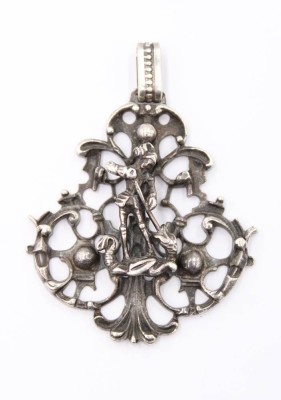 Auktion 364<br>925er Silber-Anhänger, B.A.S., Hlg. Georg, 19gr., 5,7 x 4,2cm [1]