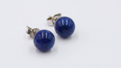 Auktion 364<br>Paar Ohrstecker, Lapislazuli, Silbermontur, ca. D-0,8cm, getragene Erhaltung [1]