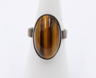 Auktion 364<br>835er Silber-Ring, Georg Kramer, Tigerauge, 6,4gr., RG 52 [1]