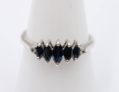Auktion 364<br>925er Silber-Ring mit Saphiren, 2,2gr., RG 58 [1]