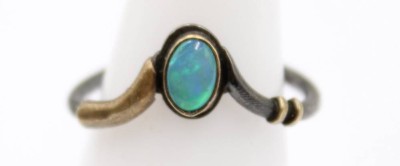 Auktion 364<br>925er Silber-Ring mit Opal, RG 52, 1,8gr., leicht verbogen [1]