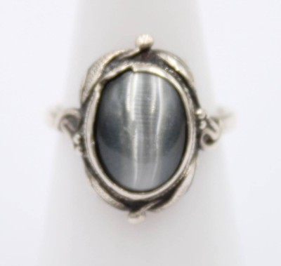 Auktion 364<br>875er Silber-Ring mit Katzenauge, 4,3gr., RG 54/55 [1]