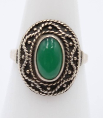 Auktion 364<br>835er Silber-Ring, wohl Aventurin, älter, 3,7gr., RG 54 [1]