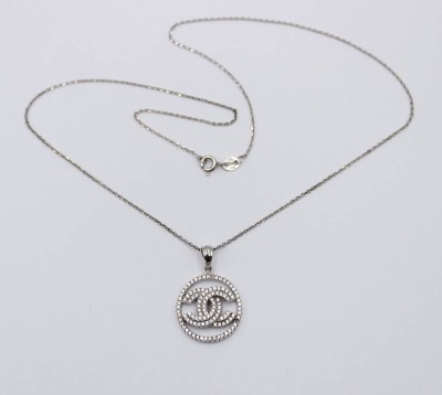 Auktion 364<br>925er Silber-Kette mit Silber-Anhänger, Strasssteinbesatz (1x fehlt), 4,8gr., L-43cm Anh. D-2cm [1]