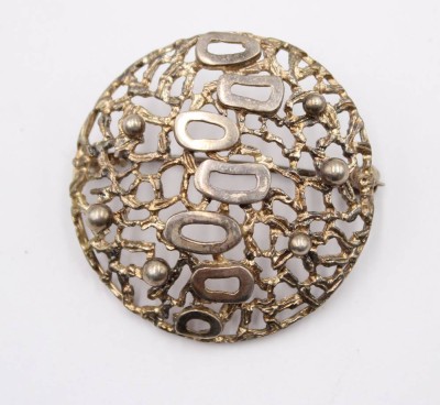 Auktion 364<br>Design-Brosche, Silber 800, D-3,6cm, 6,8gr. [1]
