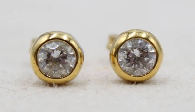 Auktion 364<br>Paar Ohrstecker, 925er Silber vergoldet, klare Steine, 2,5gr., ca. D-0,7cm [1]