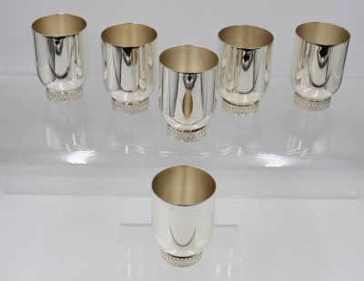 Auktion 364<br>6x Becher, Wilkens, versilbert, je H-10,5cm [1]