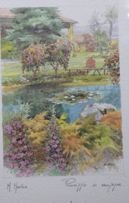 Auktion 364<br>Druck nach M.Morten, Parkansicht, ger./Glas, RG 33 x 27cm [1]