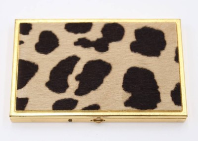 Auktion 364<br>Zigarettenetui, wohl 60er Jahre, Deckel mit Echtfell?, Leopardenmuster, ca. 10 x 6,5cm [1]