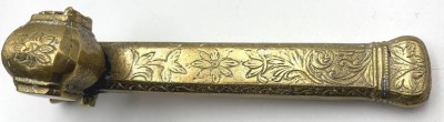 Auktion 364<br>ANTIKES OSMANISCHES REISESET ETUI FÜR SCHREIBFEDER UND TINTE, Messing graviert, L-19 cm [1]