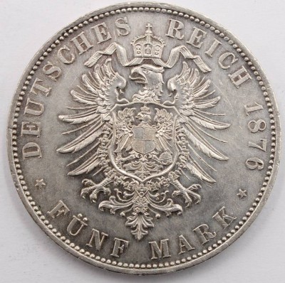 Auktion 364<br>5 Mark 1878, Ludwig II von Bayern, vz [1]