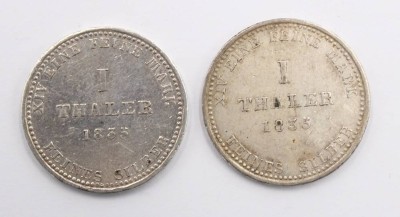 Auktion 364<br>2x 1 Thaler, 1835, Wilhelm IV von Britt, und Hannover, Silber [1]