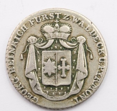 Auktion 364<br>3   Thaler (1/3 T), 1824, Silber, Fürst zu Waldeck [1]