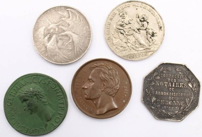 Auktion 364<br>5x div. Medaillen, Frankreich/Deutschland, D-max. 4 cm [1]