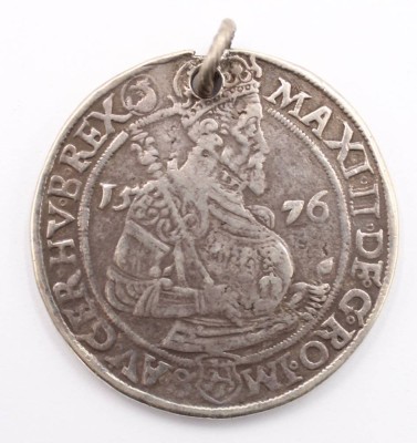 Auktion 364<br>Silbertaler 1576 Maximilian II. (Kaiser) (1527-1576) , Böhmen, beschriftet: Vorderseite: + MAXI : II : DE : GR : I : S - AV : GER : HV : BO : REX + [1]