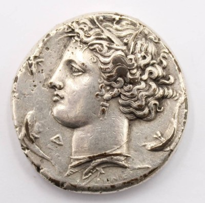 Auktion 366<br>Decadrachm  Dionysius I der Ältere (405 v. Chr. - 367 v. Chr.), Silber geprüft, D-ca. 3,5 cm, 37,1 gr, original ? [1]