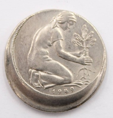 Auktion 364<br>50 Pfennig Band Deutscher Länder J 1949, Fehlprägung! [1]