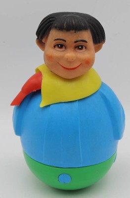 Auktion 367<br>vintage Stehaufmännchen mit Glocke, Kunststoff, H-17 cm [1]