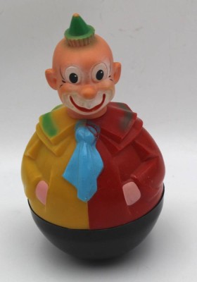 Auktion 364<br>vintage Stehaufmännchen mit Glocke, Kunststoff, H-18 cm [1]