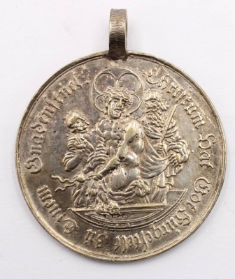 Auktion 364<br>Schlesien Breslau Silber-Medaille ca. 1670 , gehenkelt,  auf die Geisselung Christi. D-4,7 cm, 23,5 gr. [1]