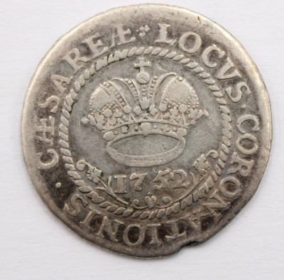 Auktion 364<br>Aachen 16 Mark, 1752, Silber, D-2,5 cm, 5,2 gr. [1]