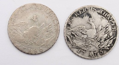 Auktion 364<br>2x 1 Reichsthaler, 1775+1786, Friedrich v. Preussen, Silber, zus. ca. 43 gr [1]