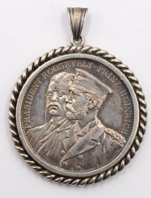 Auktion 364<br>Wilhelm II., 1888 - 1918. Medaille auf die Amerikareise des Prinzen Heinrich mit der 