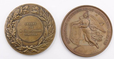 Auktion 364<br>2 gr. Bronzemedaillen, 1x 1867, beide Frankreich D-ca. 5 cm [1]