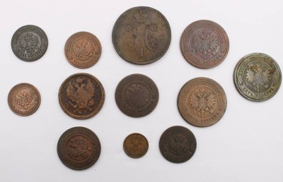 Auktion 364<br>12x russische Kleinmünzen ab ca. 1842, [1]