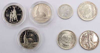 Auktion 364<br>7x div. Münzen USA, hpts. Half Dollar, davon 3x boxed/stempelglanz [1]