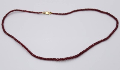 Auktion 364<br>Rubin-Halskette mit 375er GG Schließe, ca. L-45cm [1]