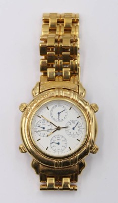 Auktion 364<br>Yves Saint Laurent Vintage- Herrenarmbanduhr , goldfarben, Quarzwerk nicht geprüft, ca. D-4cm [1]