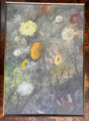 Auktion 364<br>Heinz Dodenhoff (1889-1981), Blumen, Öl/Hartfaser, gerahmt, RG 75 x 55 cm, reinig. bed. [1]