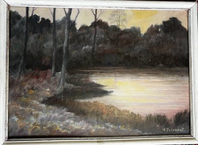 Auktion 364<br>Heinz Dodenhoff (1889-1981), Landschaft, Öl/Hartfaser, gerahmt, RG 77 x 55,5 cm ,signiert, reinig. bed. [1]