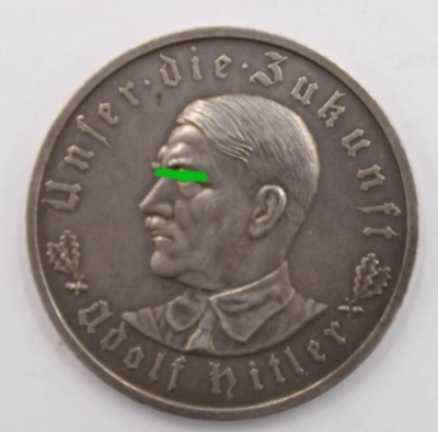 Auktion 364<br>Silber-900- Medaille A.Hitler 
