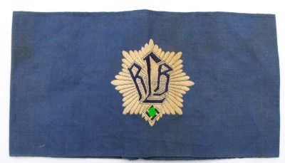 Auktion 364<br>Ärmelband Reichsluftschutzbund , verso Hersteller [1]