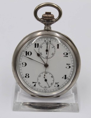 Auktion 364<br>Taschenuhr um 1920, mit Stopfunktion, 800er Silbergehäuse, Kronenaufzug, Werk läuft, D-4,3cm [1]