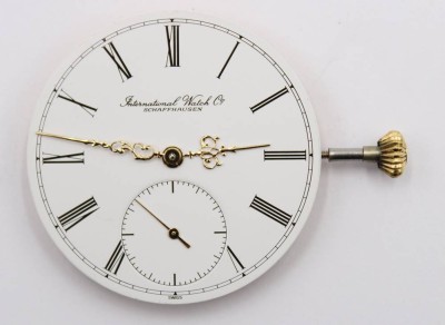 Auktion 364<br>Taschenuhr-Werk, IWC-International Watch & Co, Werk läuft, guter Zustand, D-3,9cm [1]