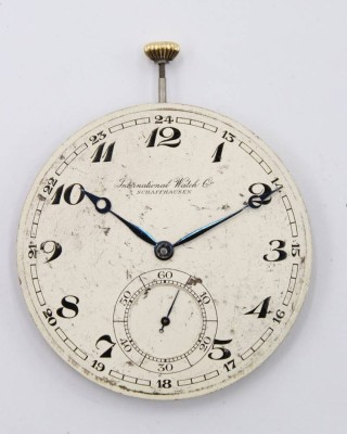 Auktion 364<br>Taschenuhr-Werk, IWC-International Watch & Co, Werk läuft, ca. D-4,3cm [1]