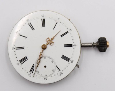Auktion 364<br>Taschenuhr-Werk, wohl IWC, Werk steht, Sekunde fehlt, ca. D-4,4cm [1]