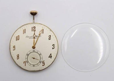 Auktion 364<br>Taschenuhr-Werk, IWC Schaffhausen, 30er Jahre, ca. D-4,5cm, Werk läuft [1]