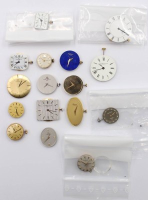 Auktion 364<br>16x div. meist Damen.-Armbanduhrwerke, Baume & Mercier, Chopard, OMEGA, Werke nicht geprüft [1]