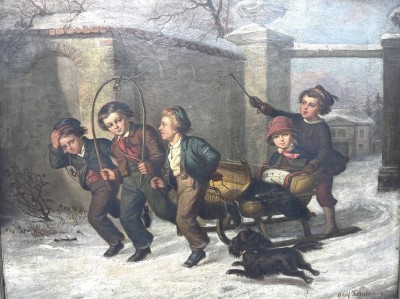 Auktion 364<br>Gemälde Winterlandschaft, Adolf Kelterborn, Öl/Leinen, gerahmt, RG 49,5 x 40,5cm [1]