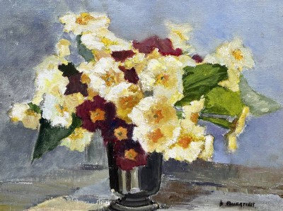 Auktion 364<br>Gemälde Blumen, B. Quertier, Öl/Leinen, gerahmt, RG 36,5 x 41,5cm [1]
