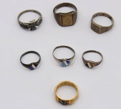 Auktion 364<br>7x div. patriotische Ringe, USA und Deutschland, 2. WK, ca. 1914-1945 [1]