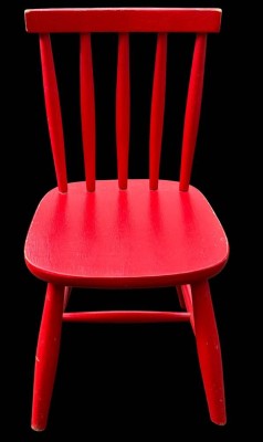 Auktion 364<br>Kindestuhl,rot lackiert, H-52 cm, Sitzhöhe 27 cm [1]