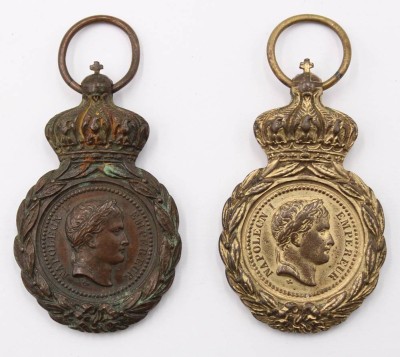 Auktion 364<br>2x Frankreich Bronzemedaille 1821 Kaiser Napoleon I. - St. Helena Medaille [1]