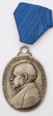Auktion 364<br>AEG Silbermedaille Emil Rathenau 1908 Für Verdienst Und Treue In Etui 990 Silber, [1]