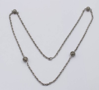 Auktion 366<br>Modeschmuck-Halskette, versilbert, ca. L-76cm [1]
