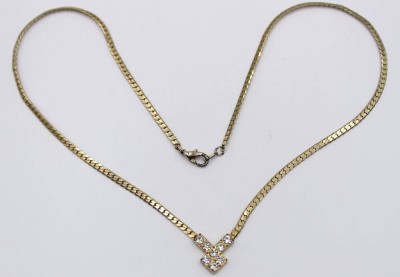 Auktion 366<br>Modeschmuck-Collierkette mit Strassbesatz, ca. L-46cm [1]